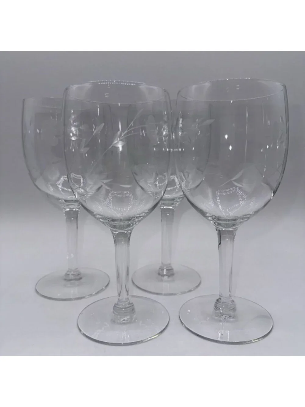 Set of 4 Vintage Princess House Heritage Crystal Wine Glasses